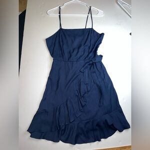 Altar’d State Navy Blue Short Ruffle Dress With Zip Size Large
